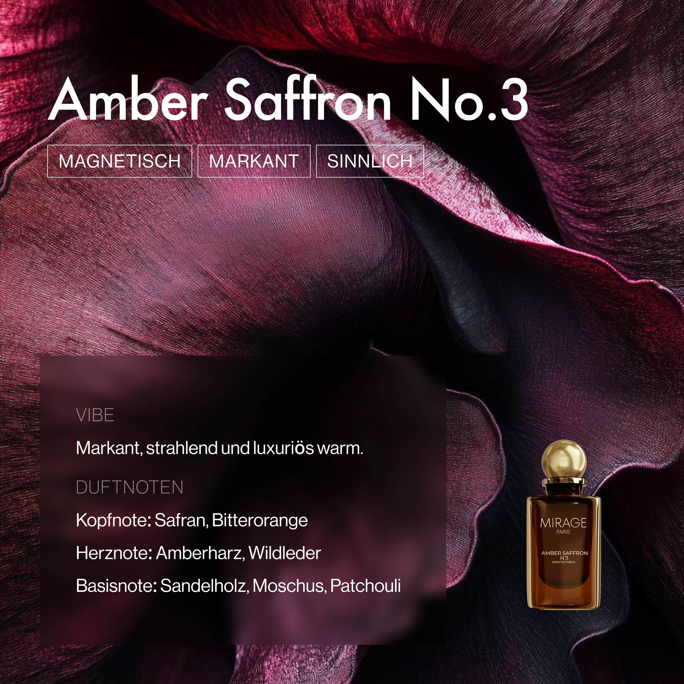 Mirage Paris Extrait de Parfum - Amber Saffron